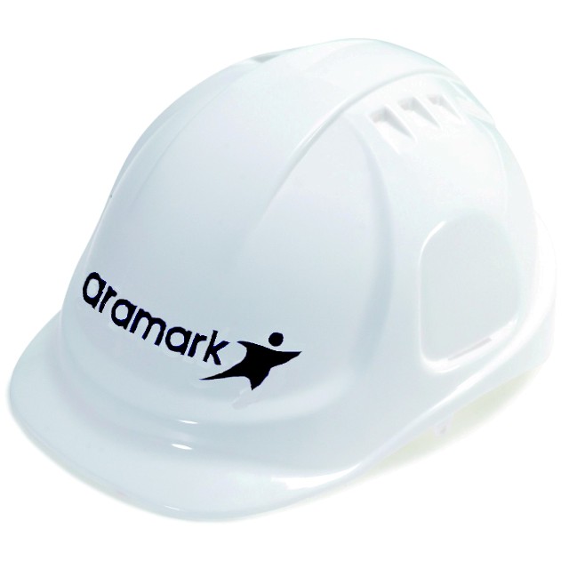 ARAMARK Vented Har Hard - White: DRJ Safety, Inc.