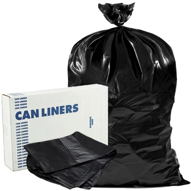 60 Gal. 1.2 mil Black Trash Bags (Case of 100): DRJ Safety, Inc.