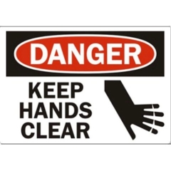 Keep Hands Clear Decal Signs